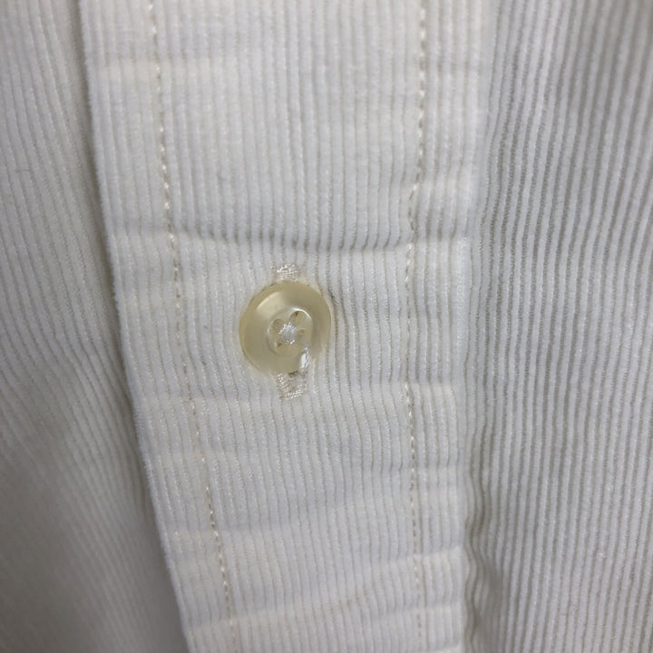 Tommy Hilfiger long-sleeved button-down corduroy shirt, men's size XL cotton white type Vintage Second Hand