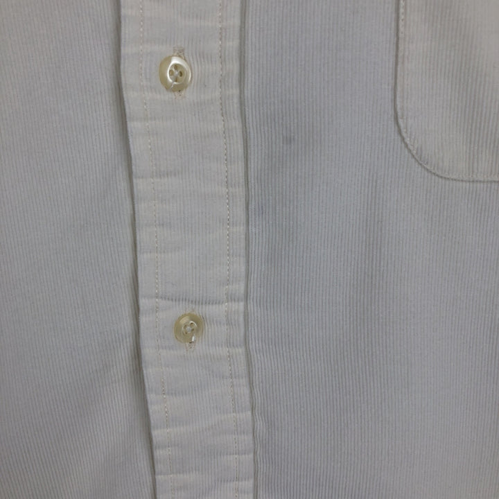 Tommy Hilfiger long-sleeved button-down corduroy shirt, men's size XL cotton white type Vintage Second Hand