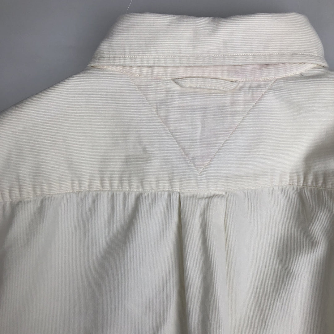 Tommy Hilfiger long-sleeved button-down corduroy shirt, men's size XL cotton white type Vintage Second Hand