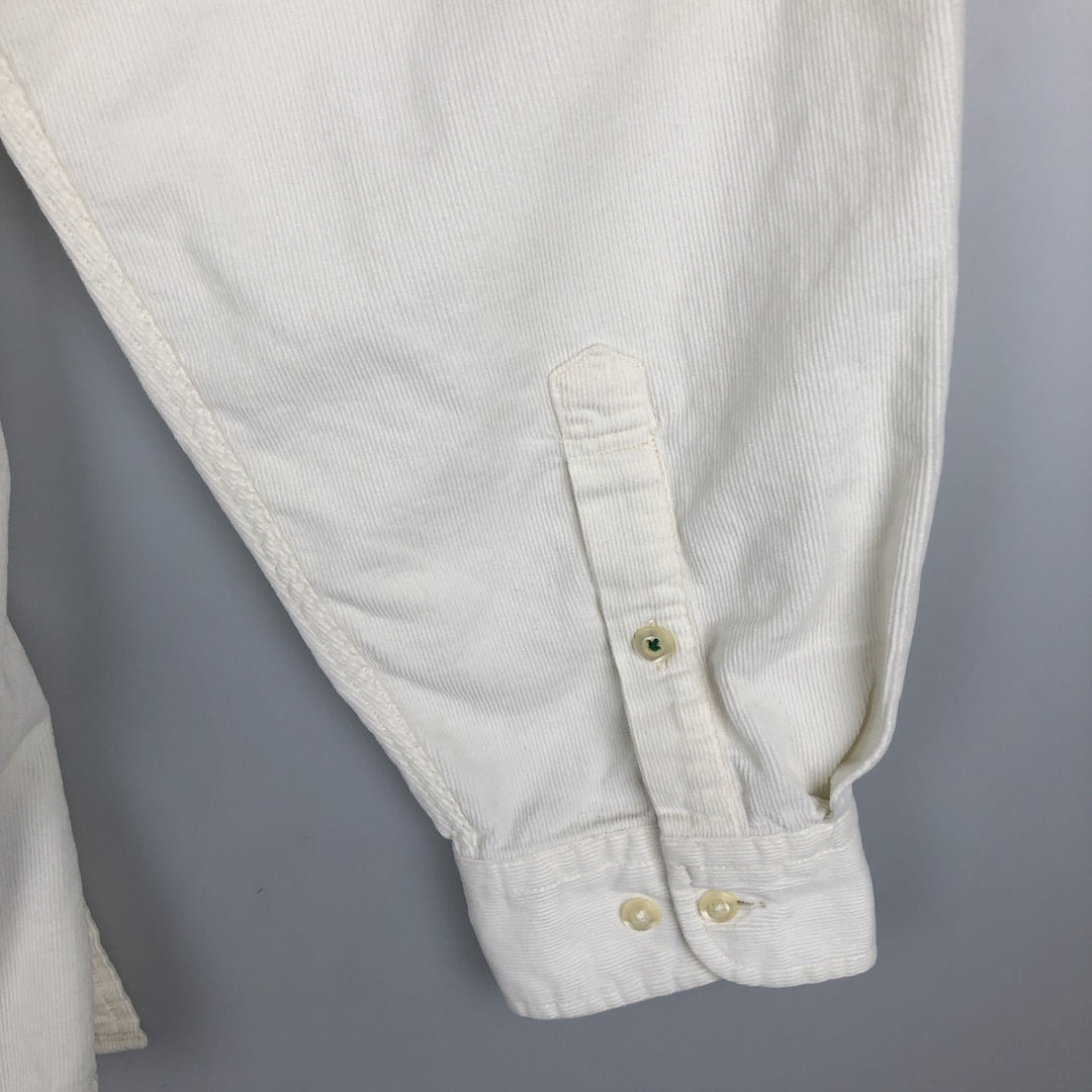 Tommy Hilfiger long-sleeved button-down corduroy shirt, men's size XL cotton white type Vintage Second Hand