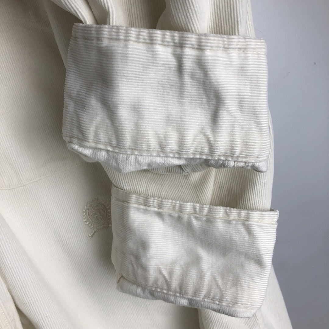 Tommy Hilfiger long-sleeved button-down corduroy shirt, men's size XL cotton white type Vintage Second Hand
