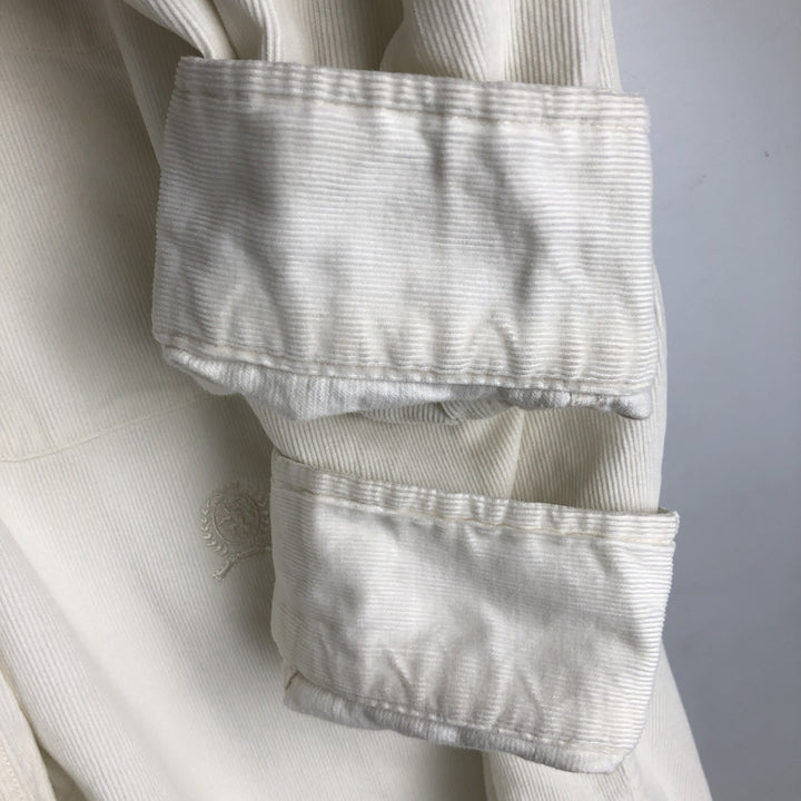 Tommy Hilfiger long-sleeved button-down corduroy shirt, men's size XL cotton white type Vintage Second Hand