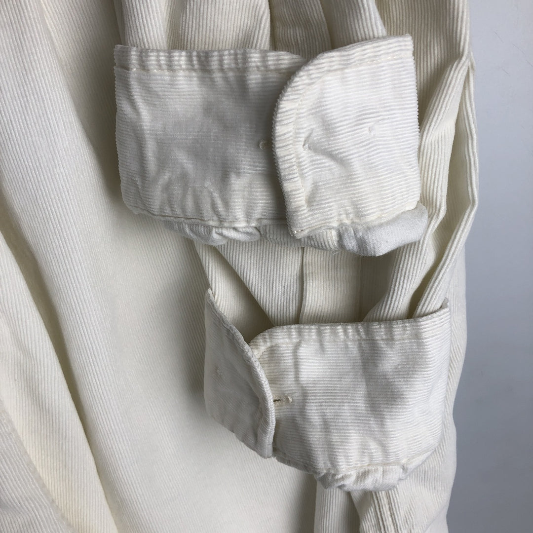 Tommy Hilfiger long-sleeved button-down corduroy shirt, men's size XL cotton white type Vintage Second Hand