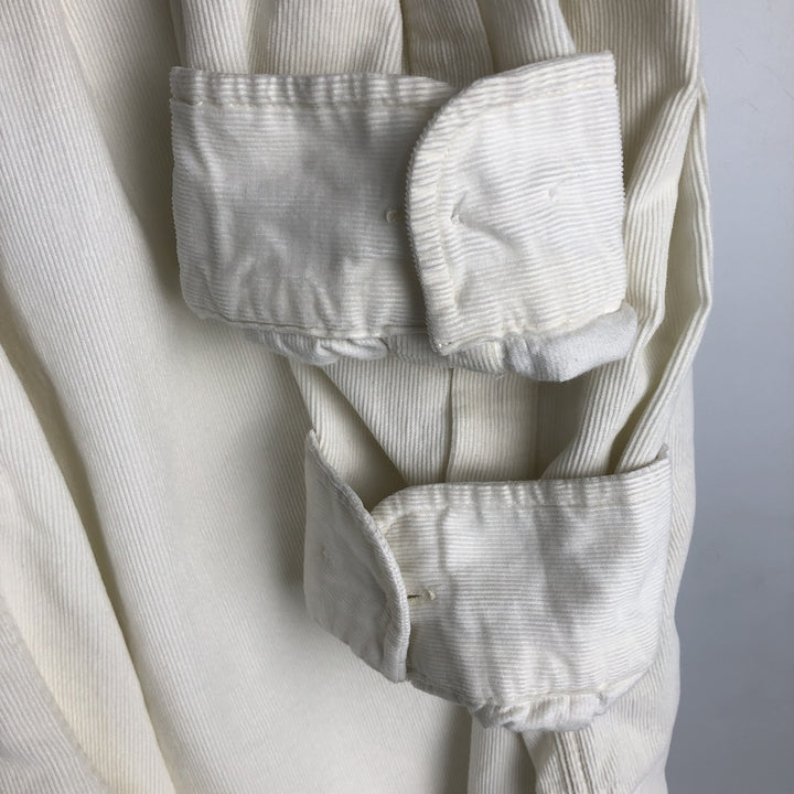 Tommy Hilfiger long-sleeved button-down corduroy shirt, men's size XL cotton white type Vintage Second Hand