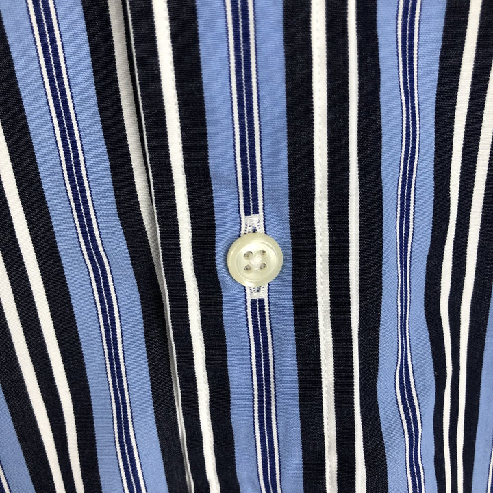 Ralph Lauren POLO by Ralph Lauren REGENT CLASSIC FIT Wide Collar Long Sleeve Cotton Stripe Shirt, Men's Size L (approx.) cotton Blue type light blue Vintage Second Hand