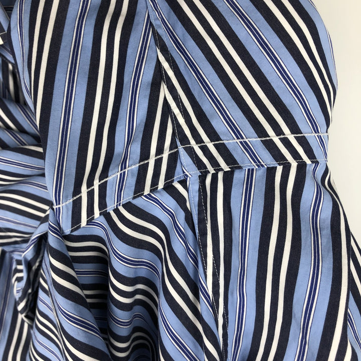 Ralph Lauren POLO by Ralph Lauren REGENT CLASSIC FIT Wide Collar Long Sleeve Cotton Stripe Shirt, Men's Size L (approx.) cotton Blue type light blue Vintage Second Hand