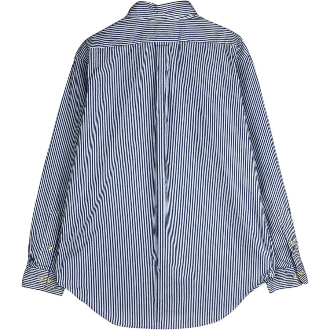 Ralph Lauren Classic Fit Long Sleeve Button Down Striped Shirt, Men's M cotton Blue type light blue Vintage Second Hand