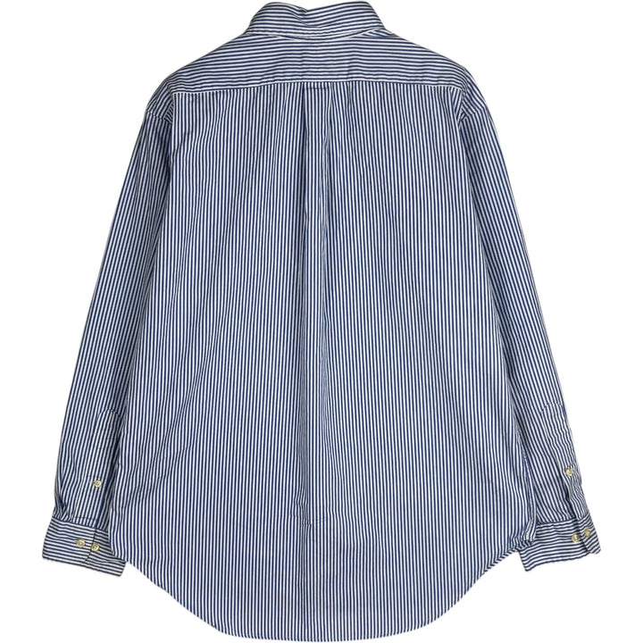 Ralph Lauren Classic Fit Long Sleeve Button Down Striped Shirt, Men's M cotton Blue type light blue Vintage Second Hand