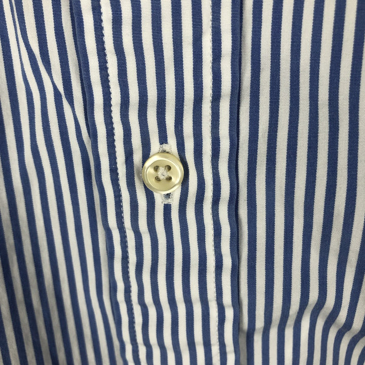 Ralph Lauren Classic Fit Long Sleeve Button Down Striped Shirt, Men's M cotton Blue type light blue Vintage Second Hand