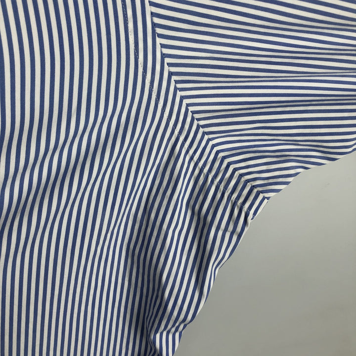 Ralph Lauren Classic Fit Long Sleeve Button Down Striped Shirt, Men's M cotton Blue type light blue Vintage Second Hand