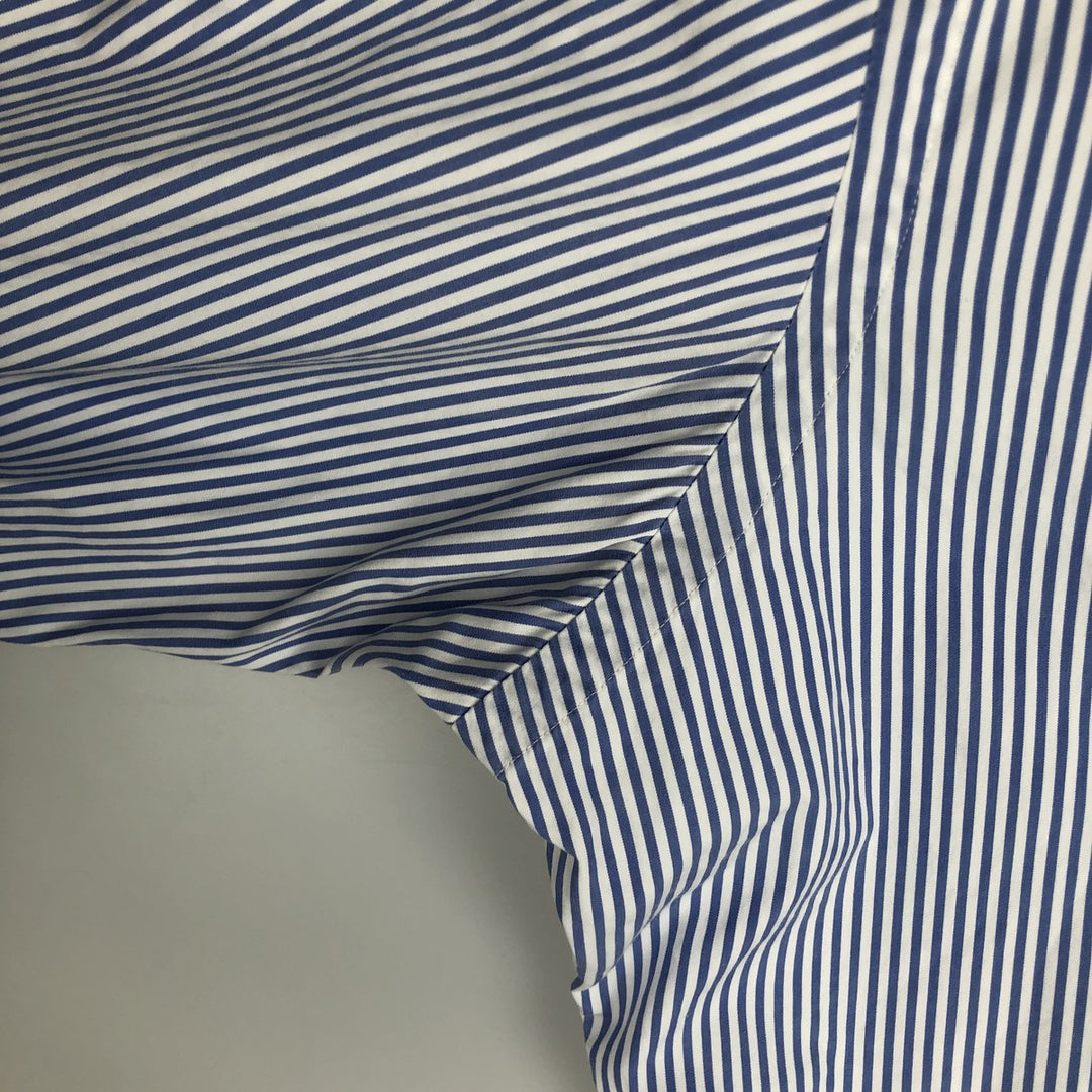 Ralph Lauren Classic Fit Long Sleeve Button Down Striped Shirt, Men's M cotton Blue type light blue Vintage Second Hand