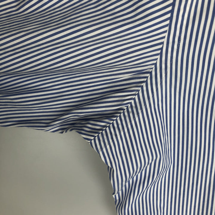 Ralph Lauren Classic Fit Long Sleeve Button Down Striped Shirt, Men's M cotton Blue type light blue Vintage Second Hand