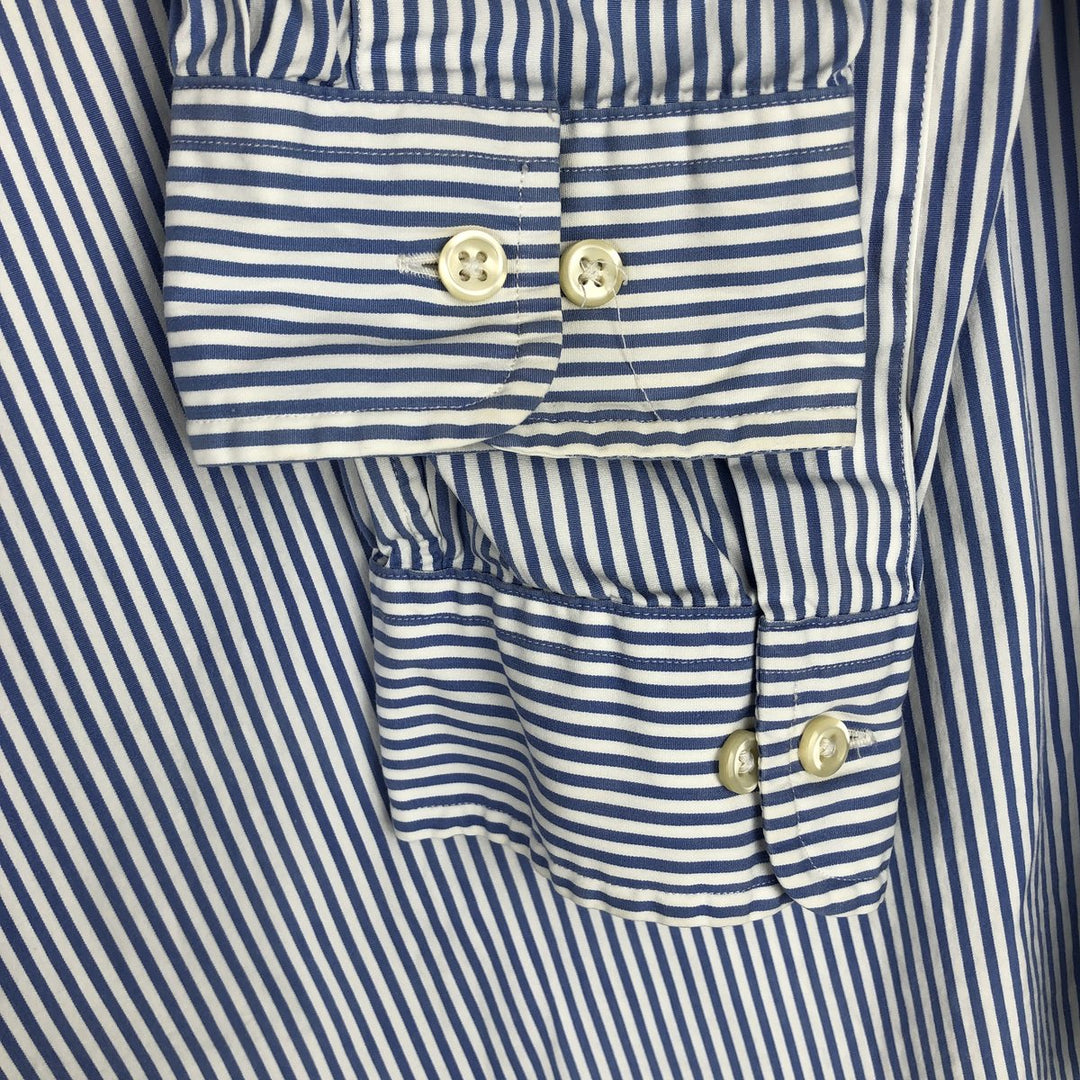 Ralph Lauren Classic Fit Long Sleeve Button Down Striped Shirt, Men's M cotton Blue type light blue Vintage Second Hand