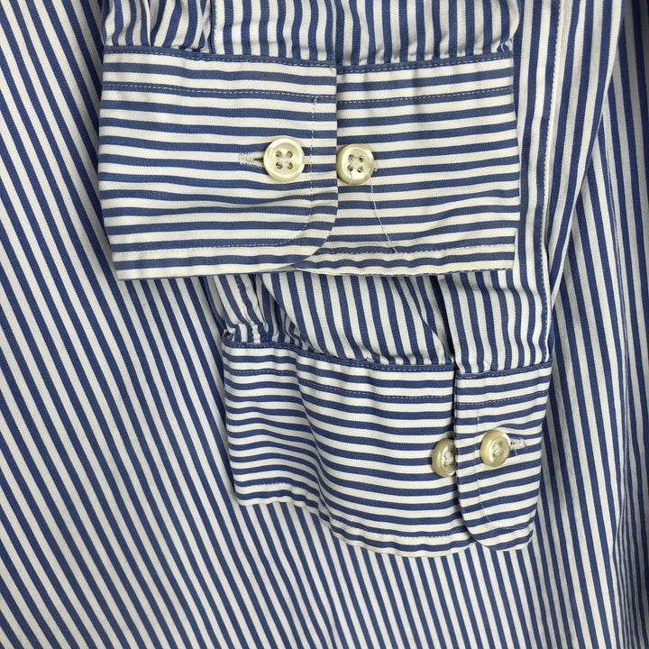 Ralph Lauren Classic Fit Long Sleeve Button Down Striped Shirt, Men's M cotton Blue type light blue Vintage Second Hand