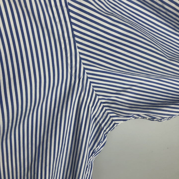 Ralph Lauren Classic Fit Long Sleeve Button Down Striped Shirt, Men's M cotton Blue type light blue Vintage Second Hand