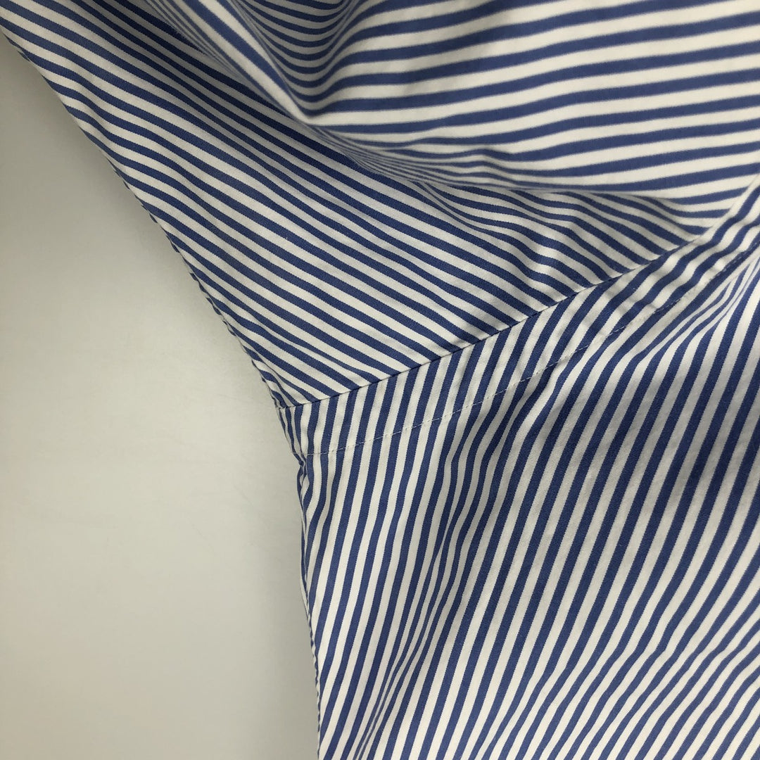 Ralph Lauren Classic Fit Long Sleeve Button Down Striped Shirt, Men's M cotton Blue type light blue Vintage Second Hand