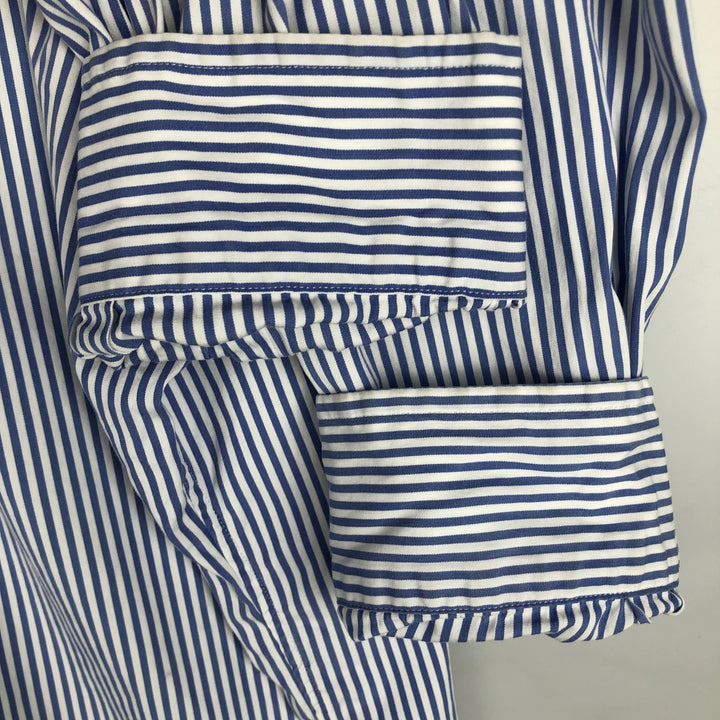 Ralph Lauren Classic Fit Long Sleeve Button Down Striped Shirt, Men's M cotton Blue type light blue Vintage Second Hand