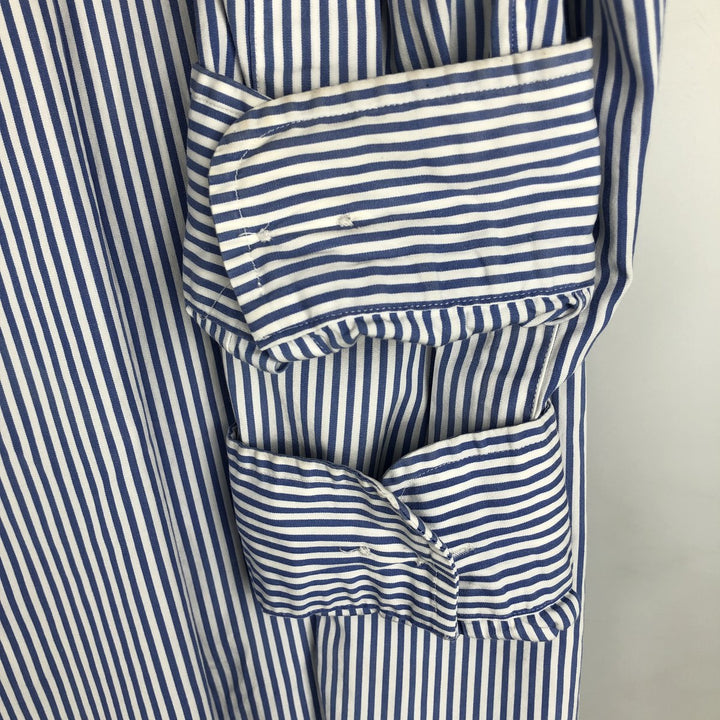 Ralph Lauren Classic Fit Long Sleeve Button Down Striped Shirt, Men's M cotton Blue type light blue Vintage Second Hand
