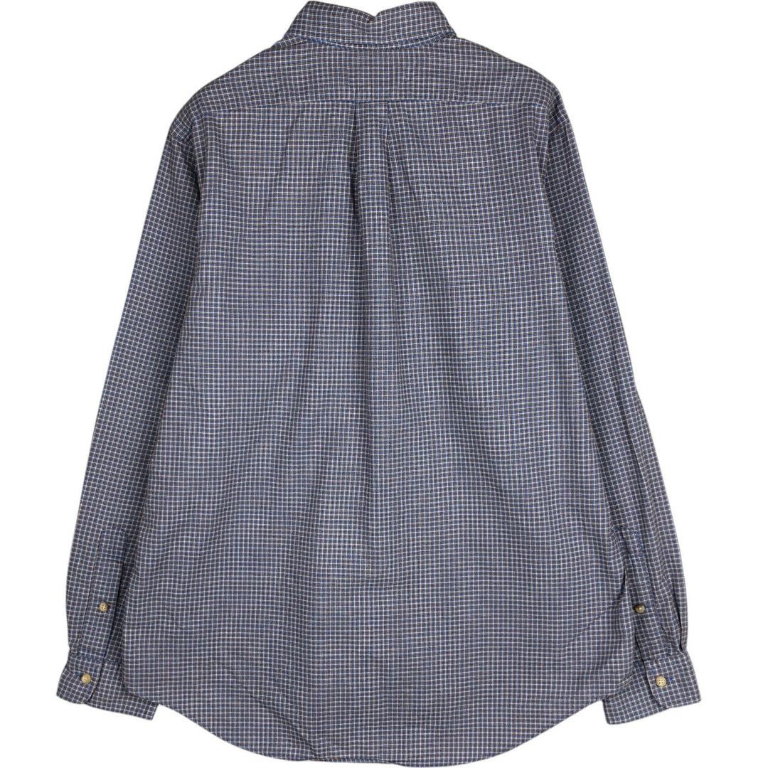 Ralph Lauren long sleeve button down check shirt, men's size L cotton Blue type light blue Vintage Second Hand