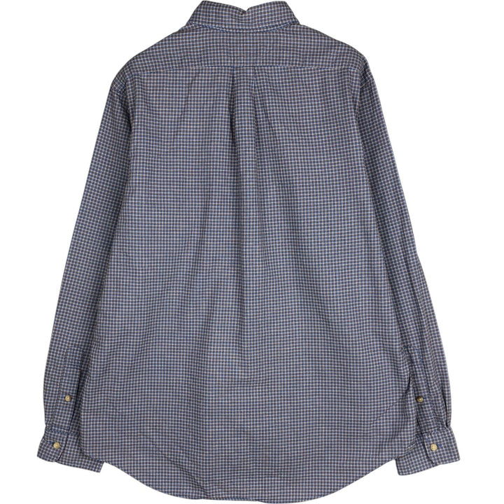 Ralph Lauren long sleeve button down check shirt, men's size L cotton Blue type light blue Vintage Second Hand