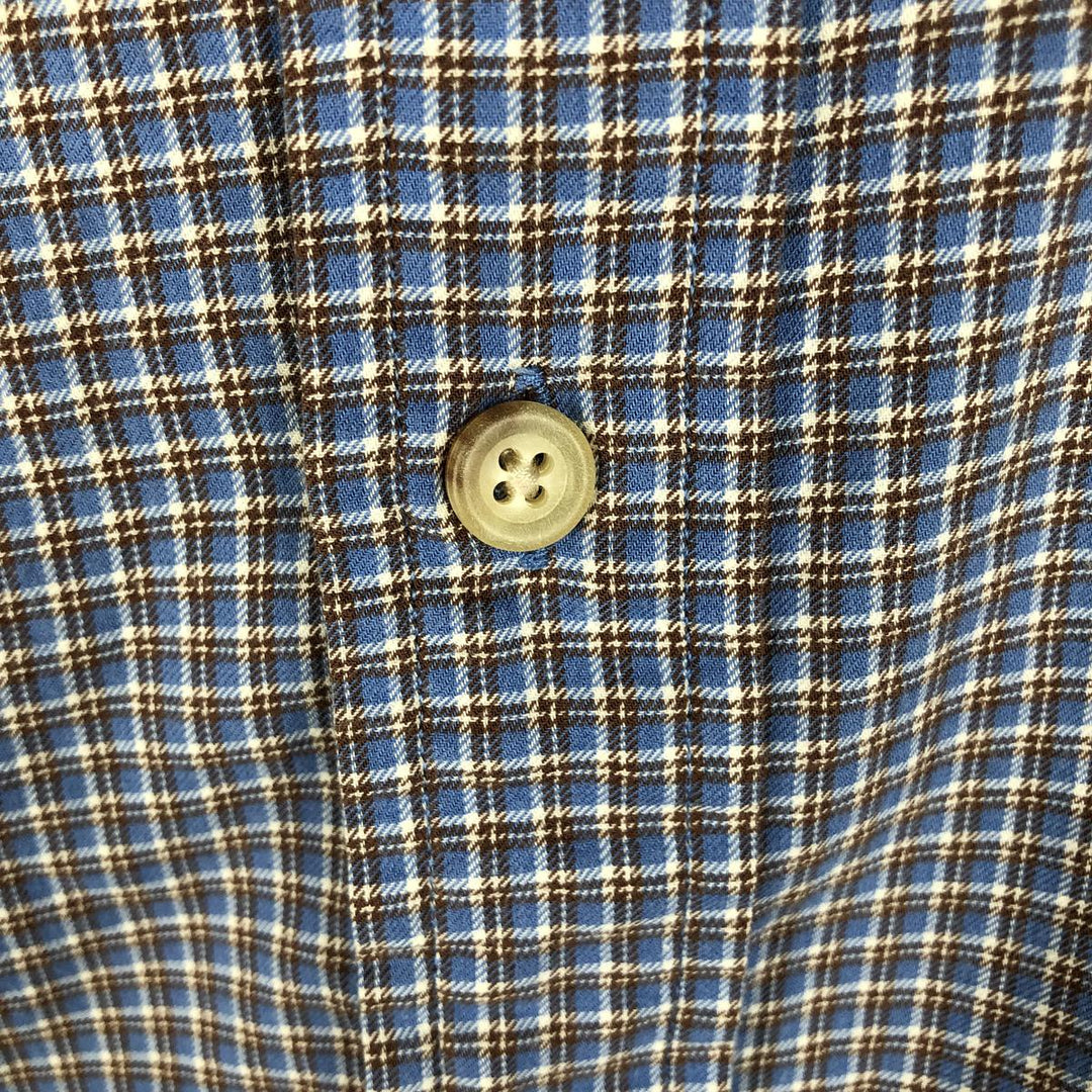 Ralph Lauren long sleeve button down check shirt, men's size L cotton Blue type light blue Vintage Second Hand