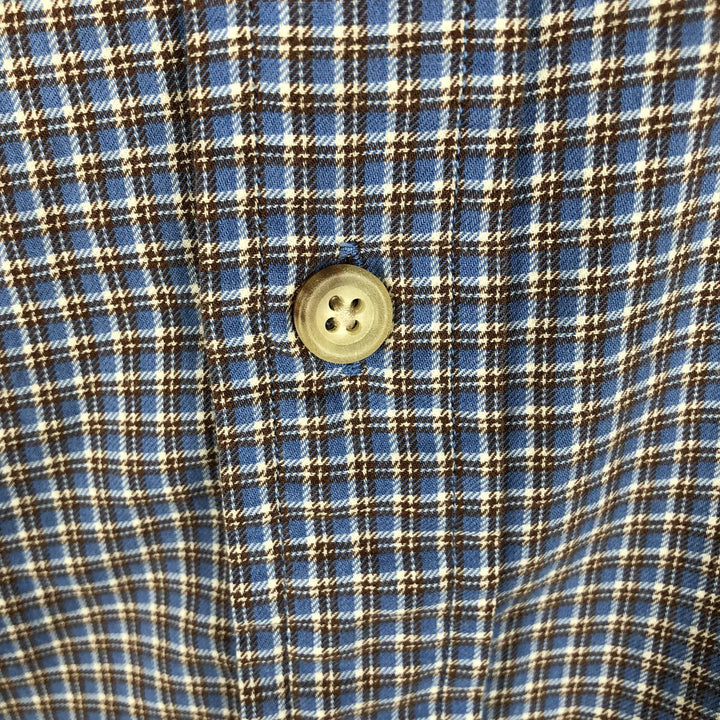 Ralph Lauren long sleeve button down check shirt, men's size L cotton Blue type light blue Vintage Second Hand