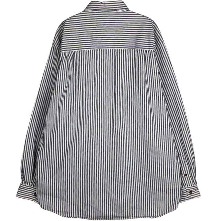 Eddie Bauer Long-Sleeve Cotton Stripe Shirt, Men's Size L (approx.) cotton white type Vintage Second Hand