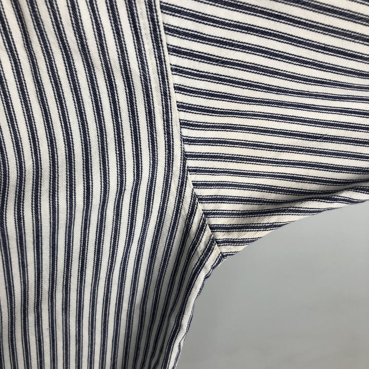 Eddie Bauer Long-Sleeve Cotton Stripe Shirt, Men's Size L (approx.) cotton white type Vintage Second Hand