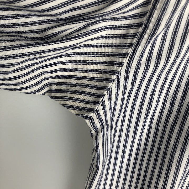 Eddie Bauer Long-Sleeve Cotton Stripe Shirt, Men's Size L (approx.) cotton white type Vintage Second Hand