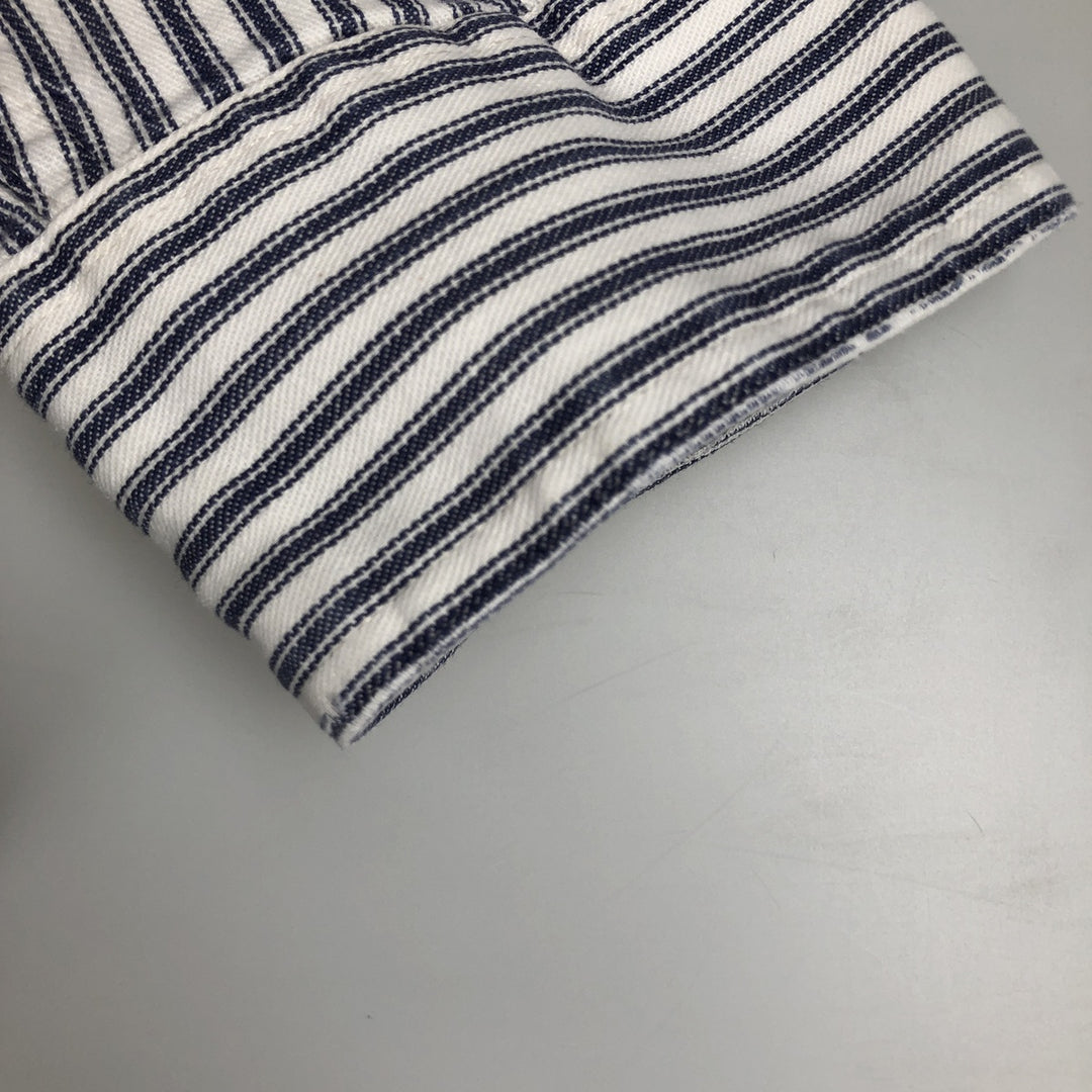 Eddie Bauer Long-Sleeve Cotton Stripe Shirt, Men's Size L (approx.) cotton white type Vintage Second Hand