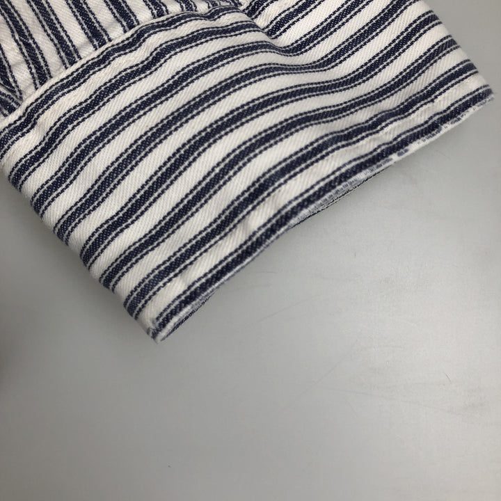 Eddie Bauer Long-Sleeve Cotton Stripe Shirt, Men's Size L (approx.) cotton white type Vintage Second Hand