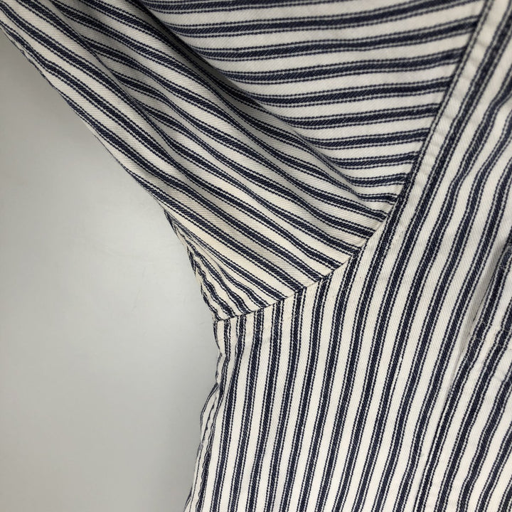 Eddie Bauer Long-Sleeve Cotton Stripe Shirt, Men's Size L (approx.) cotton white type Vintage Second Hand