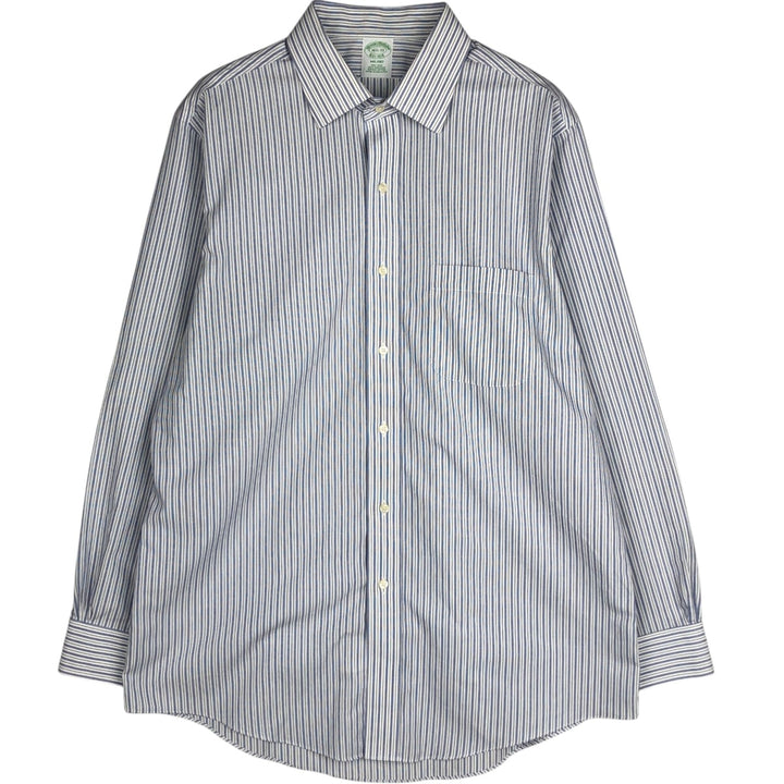 Brooks Brothers Est. 1818 Men's Long Sleeve Striped Shirt, Size L Supima Cotton white type Vintage Second Hand