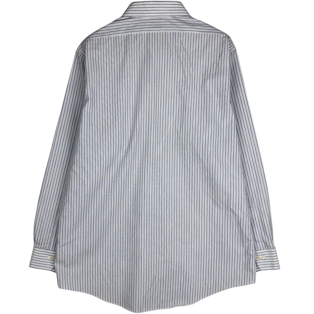 Brooks Brothers Est. 1818 Men's Long Sleeve Striped Shirt, Size L Supima Cotton white type Vintage Second Hand
