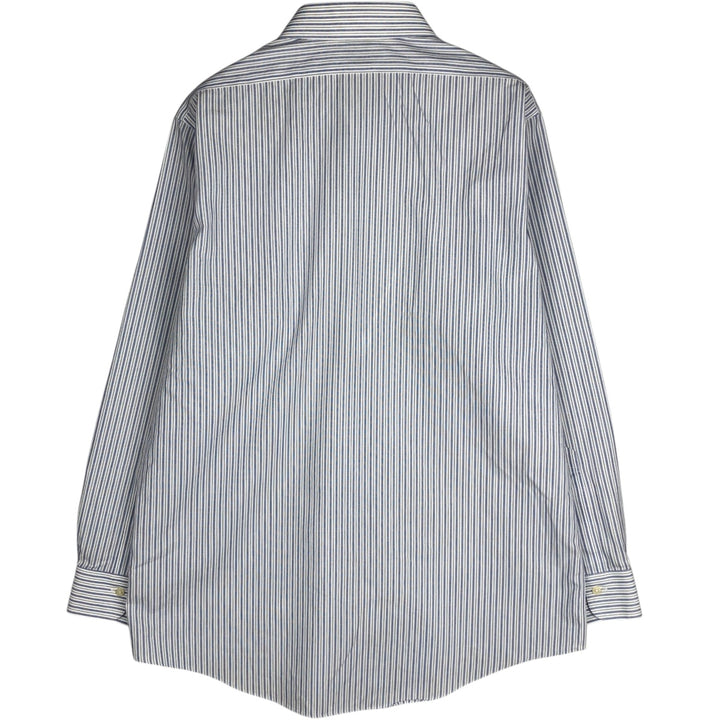 Brooks Brothers Est. 1818 Men's Long Sleeve Striped Shirt, Size L Supima Cotton white type Vintage Second Hand