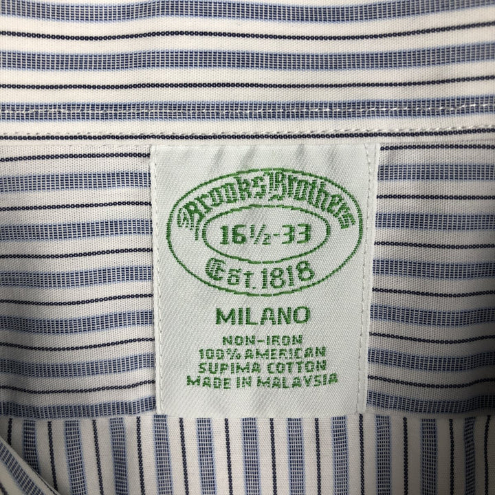 Brooks Brothers Est. 1818 Men's Long Sleeve Striped Shirt, Size L Supima Cotton white type Vintage Second Hand