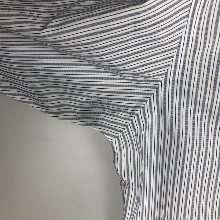 Brooks Brothers Est. 1818 Men's Long Sleeve Striped Shirt, Size L Supima Cotton white type Vintage Second Hand