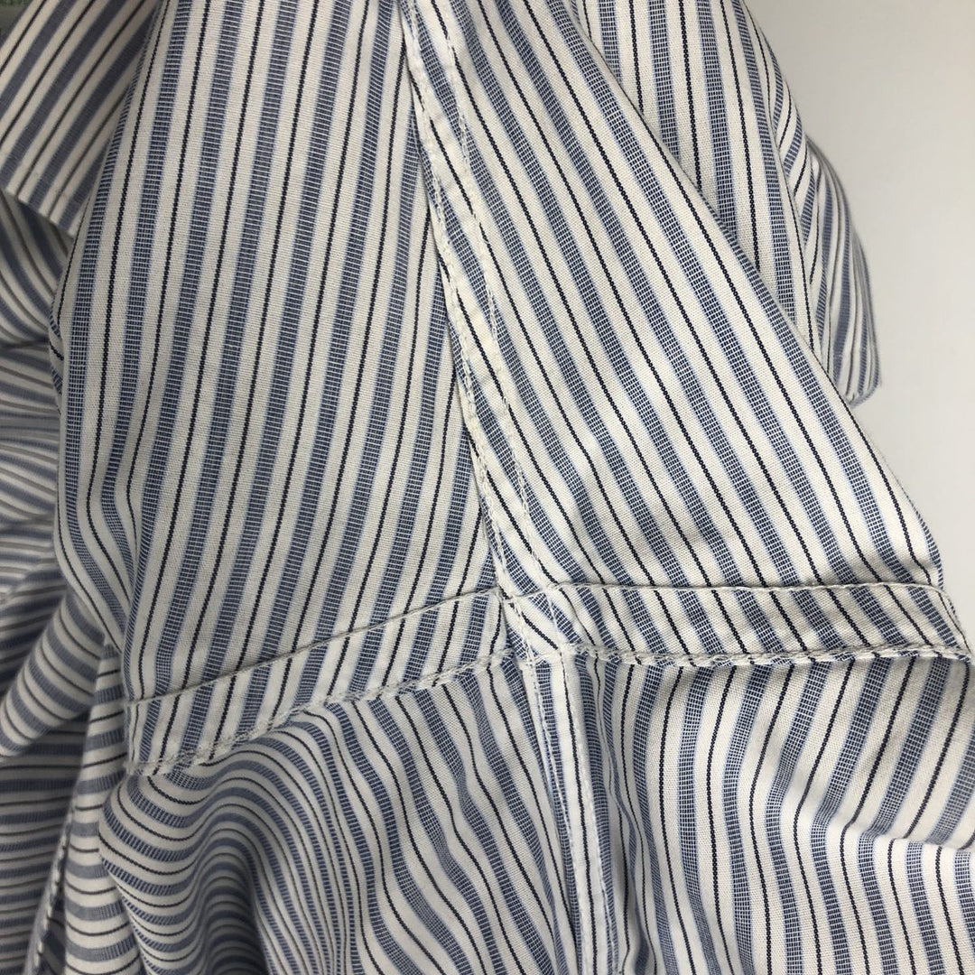Brooks Brothers Est. 1818 Men's Long Sleeve Striped Shirt, Size L Supima Cotton white type Vintage Second Hand