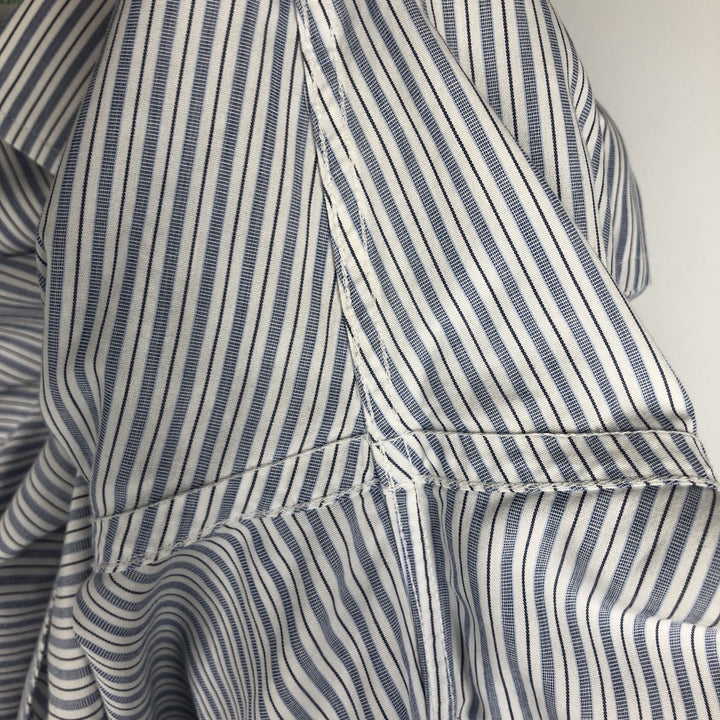 Brooks Brothers Est. 1818 Men's Long Sleeve Striped Shirt, Size L Supima Cotton white type Vintage Second Hand