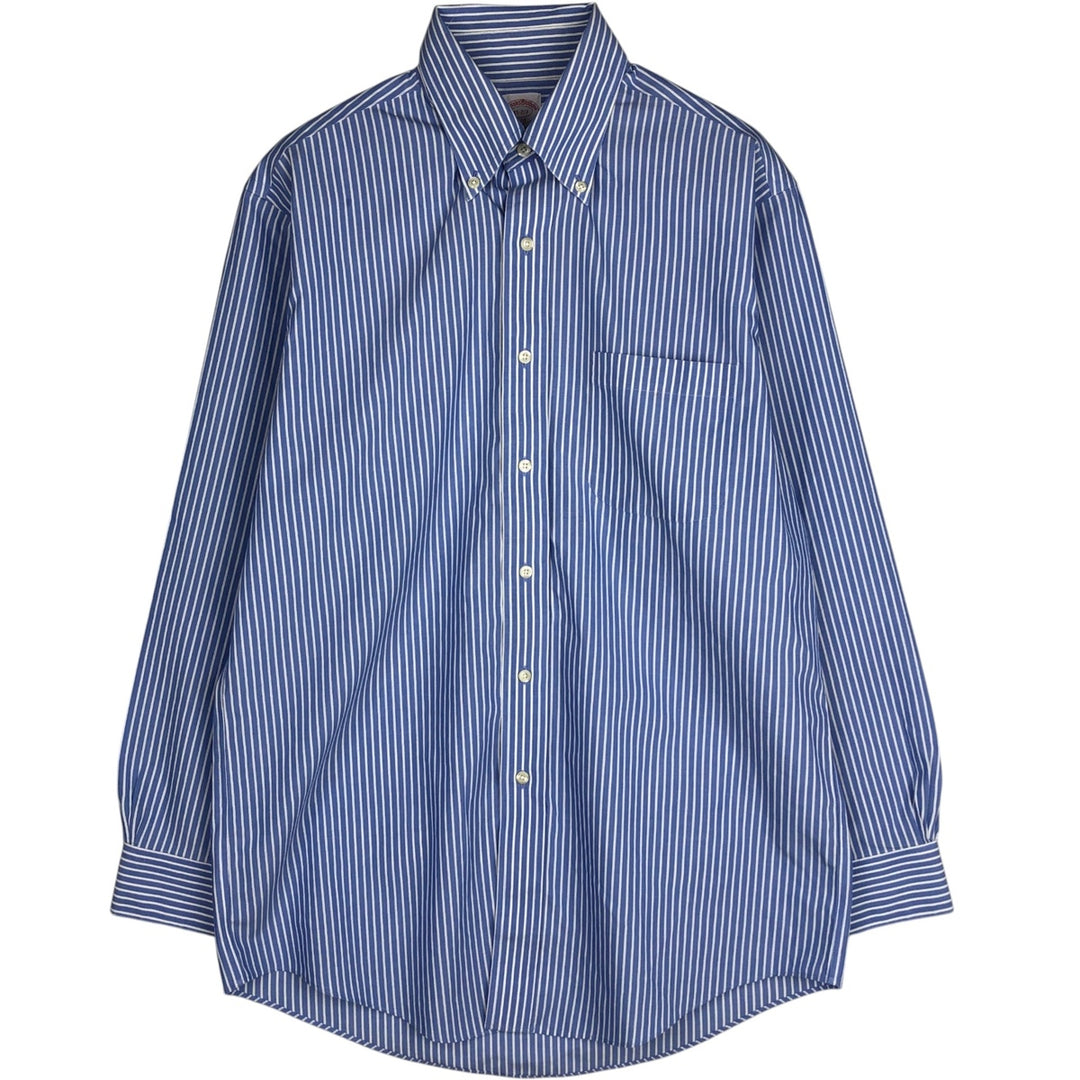 Brooks Brothers 346 Long Sleeve Button-Down Striped Shirt, Men's Size M cotton Blue type light blue Vintage Second Hand