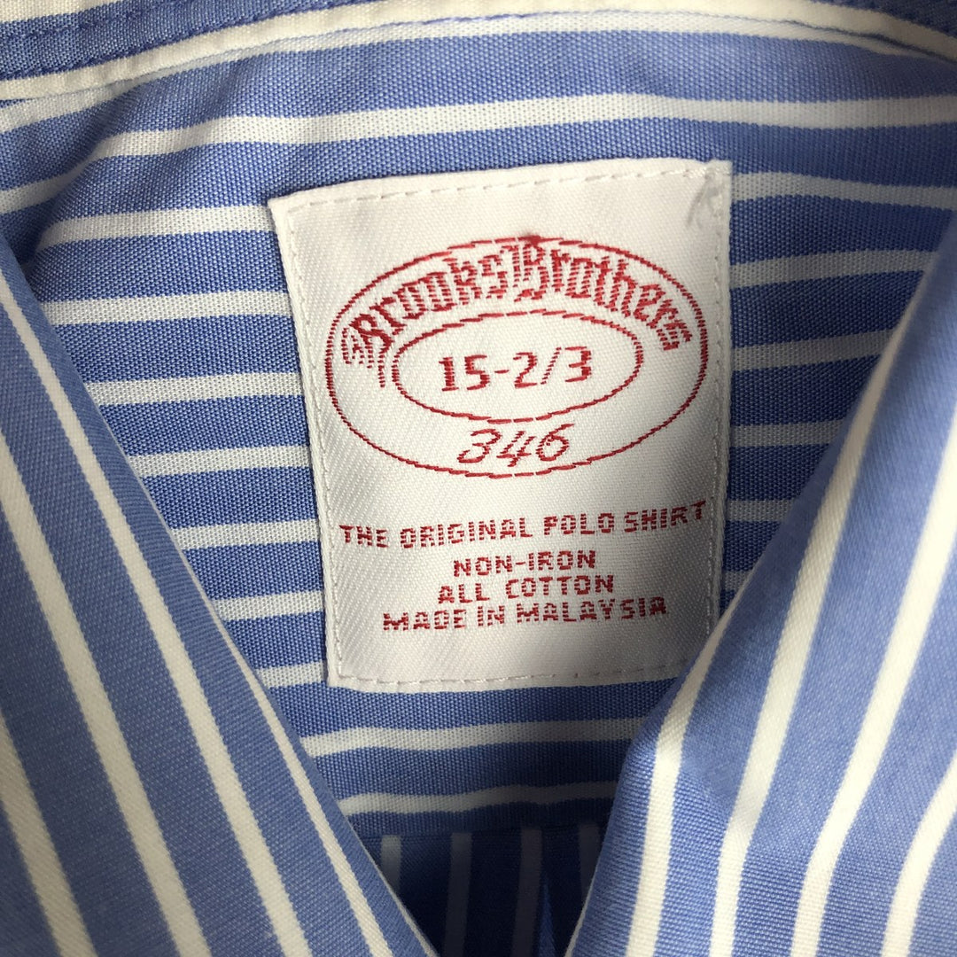 Brooks Brothers 346 Long Sleeve Button-Down Striped Shirt, Men's Size M cotton Blue type light blue Vintage Second Hand