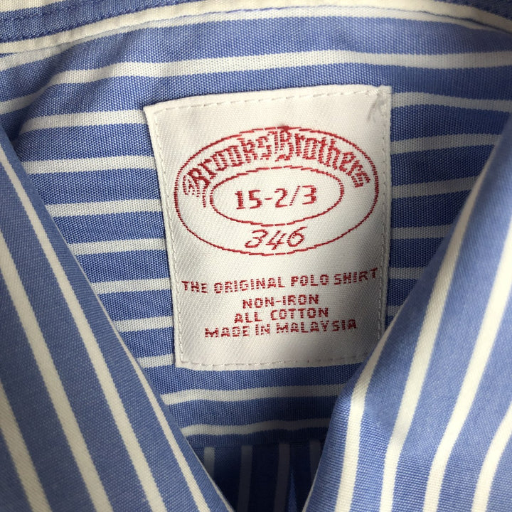 Brooks Brothers 346 Long Sleeve Button-Down Striped Shirt, Men's Size M cotton Blue type light blue Vintage Second Hand