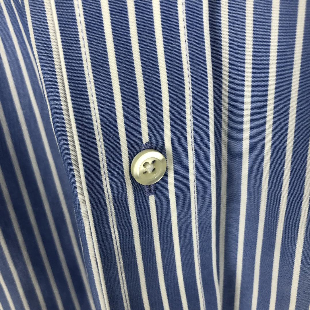 Brooks Brothers 346 Long Sleeve Button-Down Striped Shirt, Men's Size M cotton Blue type light blue Vintage Second Hand