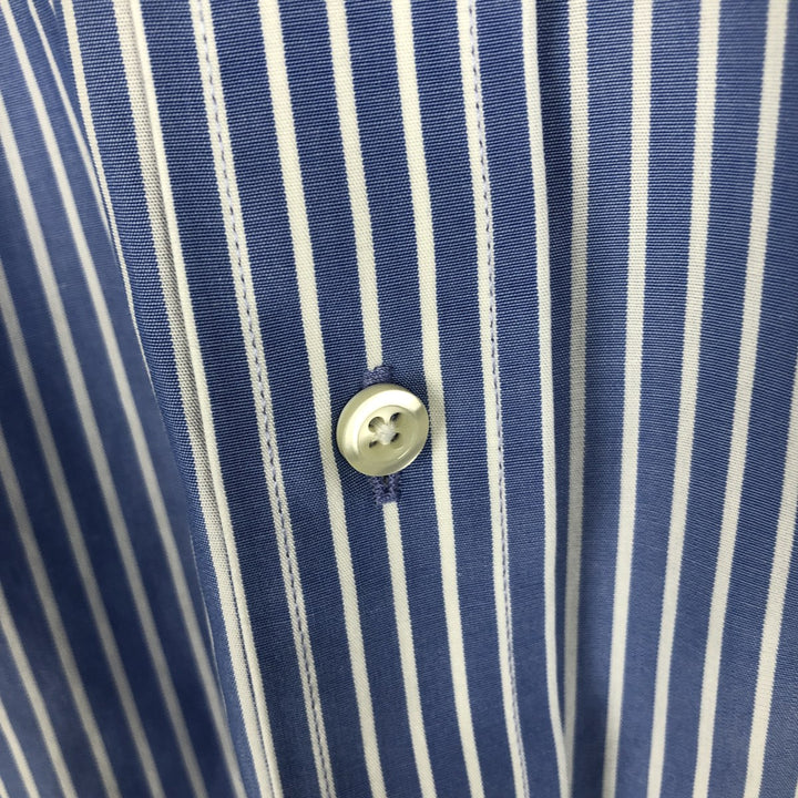 Brooks Brothers 346 Long Sleeve Button-Down Striped Shirt, Men's Size M cotton Blue type light blue Vintage Second Hand
