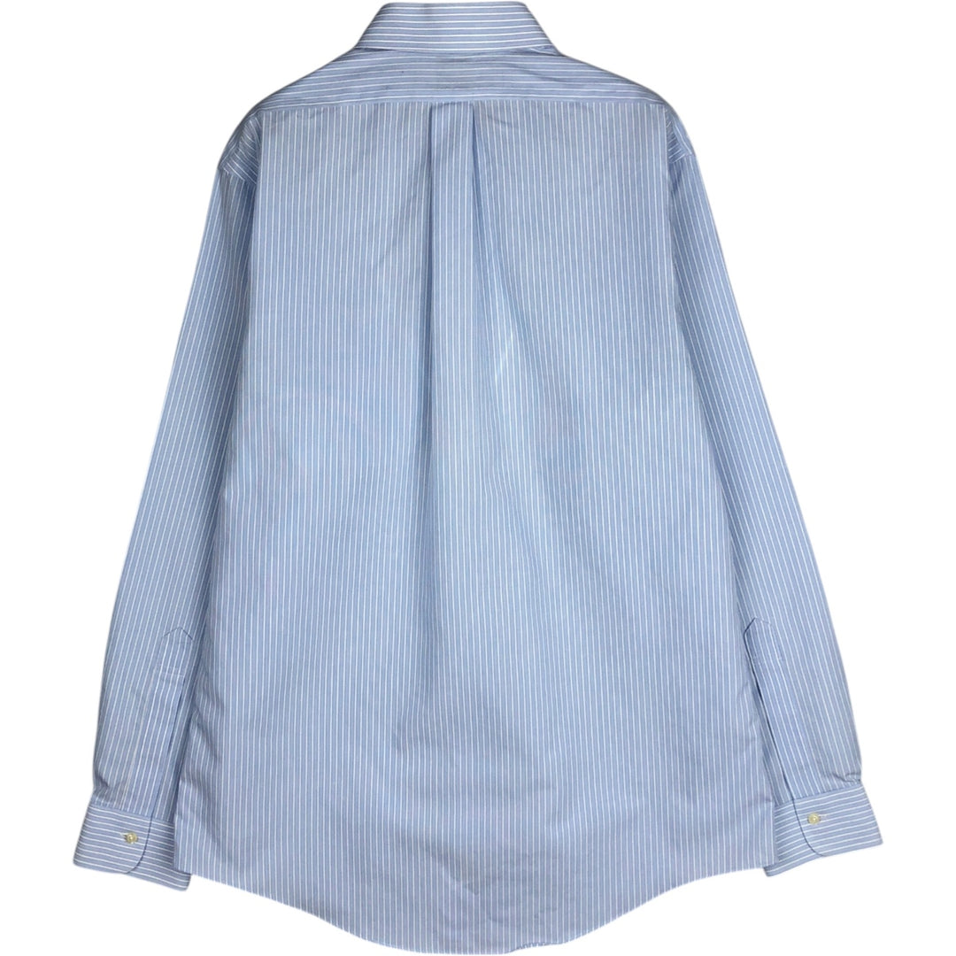 Brooks Brothers Est.1818 Regular Collar Long Sleeve Cotton Stripe Shirt, Men's Size L (approx.) cotton Blue type light blue Vintage Second Hand