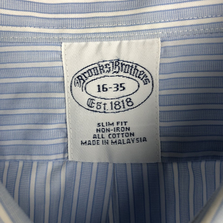 Brooks Brothers Est.1818 Regular Collar Long Sleeve Cotton Stripe Shirt, Men's Size L (approx.) cotton Blue type light blue Vintage Second Hand