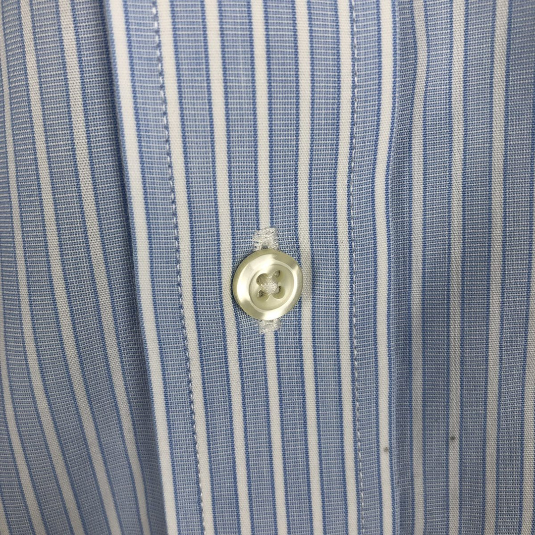 Brooks Brothers Est.1818 Regular Collar Long Sleeve Cotton Stripe Shirt, Men's Size L (approx.) cotton Blue type light blue Vintage Second Hand