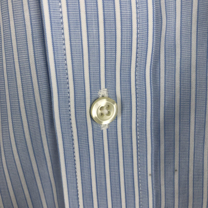 Brooks Brothers Est.1818 Regular Collar Long Sleeve Cotton Stripe Shirt, Men's Size L (approx.) cotton Blue type light blue Vintage Second Hand