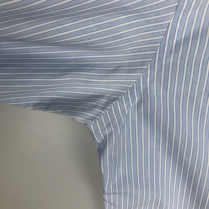 Brooks Brothers Est.1818 Regular Collar Long Sleeve Cotton Stripe Shirt, Men's Size L (approx.) cotton Blue type light blue Vintage Second Hand
