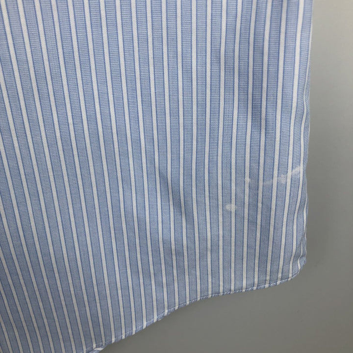 Brooks Brothers Est.1818 Regular Collar Long Sleeve Cotton Stripe Shirt, Men's Size L (approx.) cotton Blue type light blue Vintage Second Hand